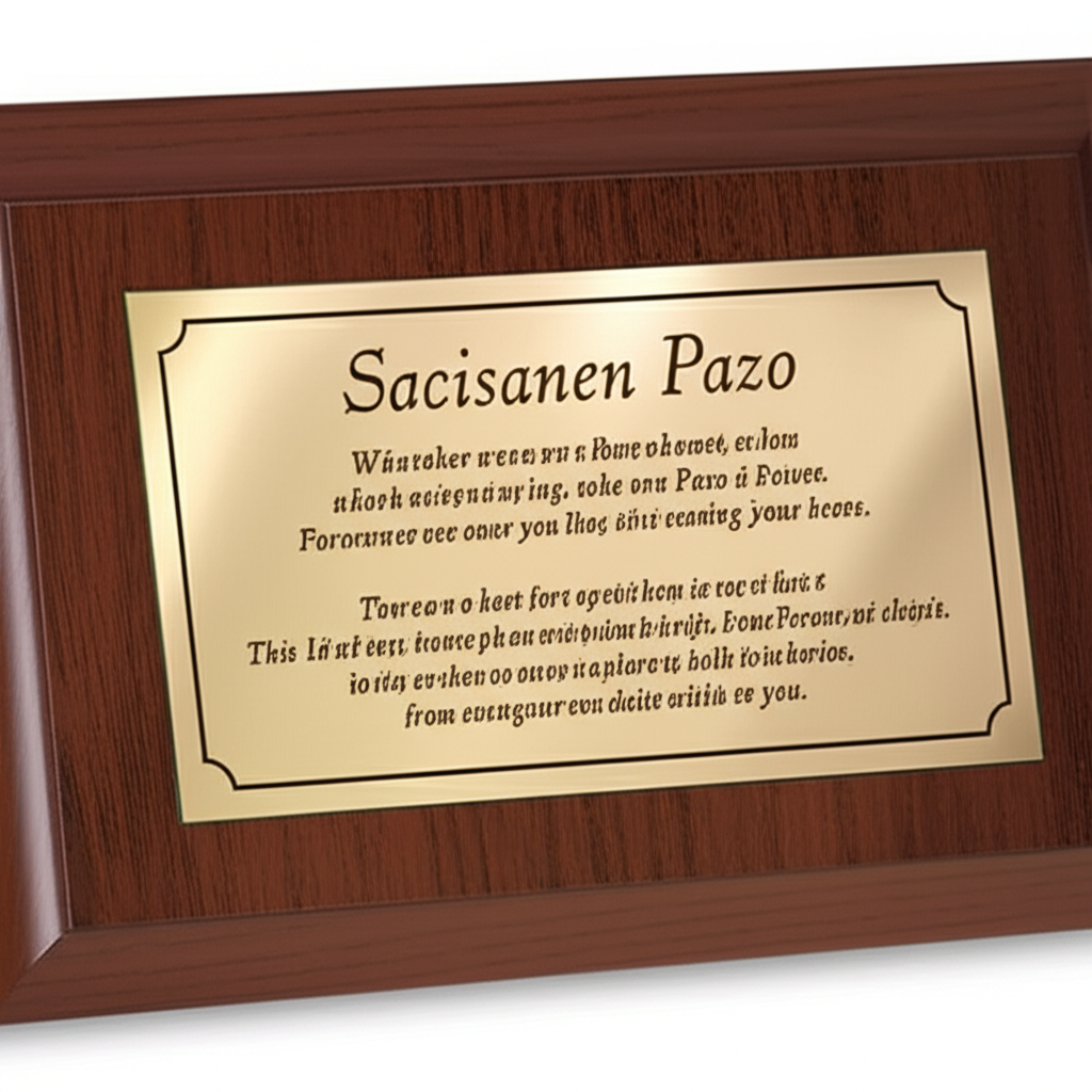 Custom engraved commemorative plaque