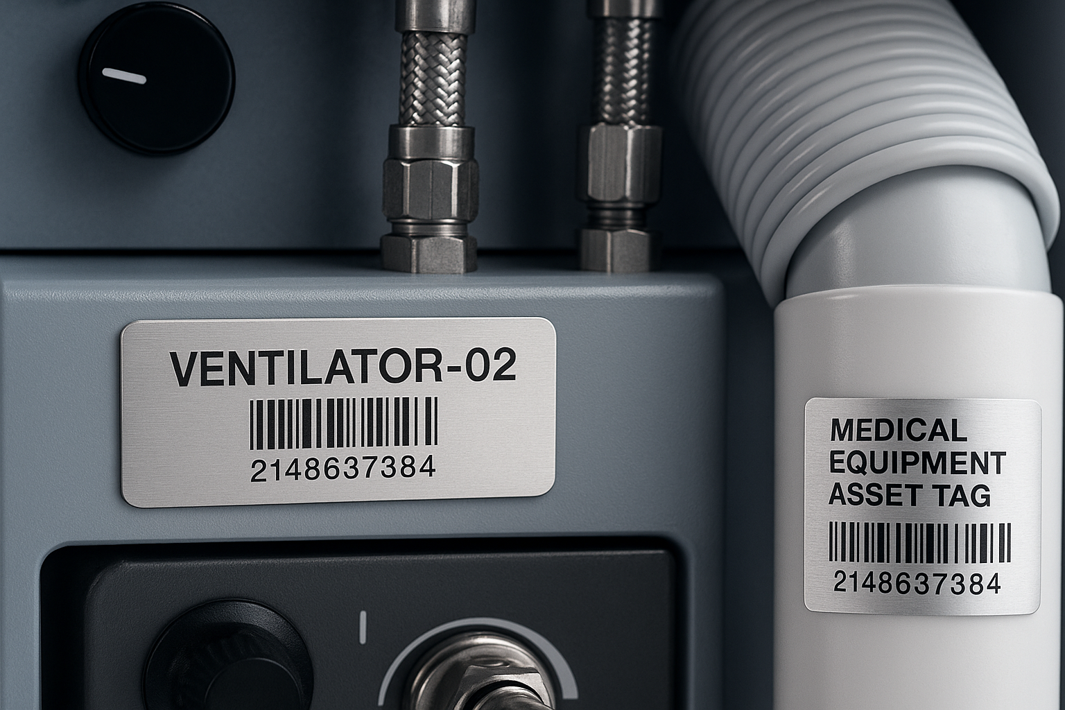 Laser engraved industrial equipment tag