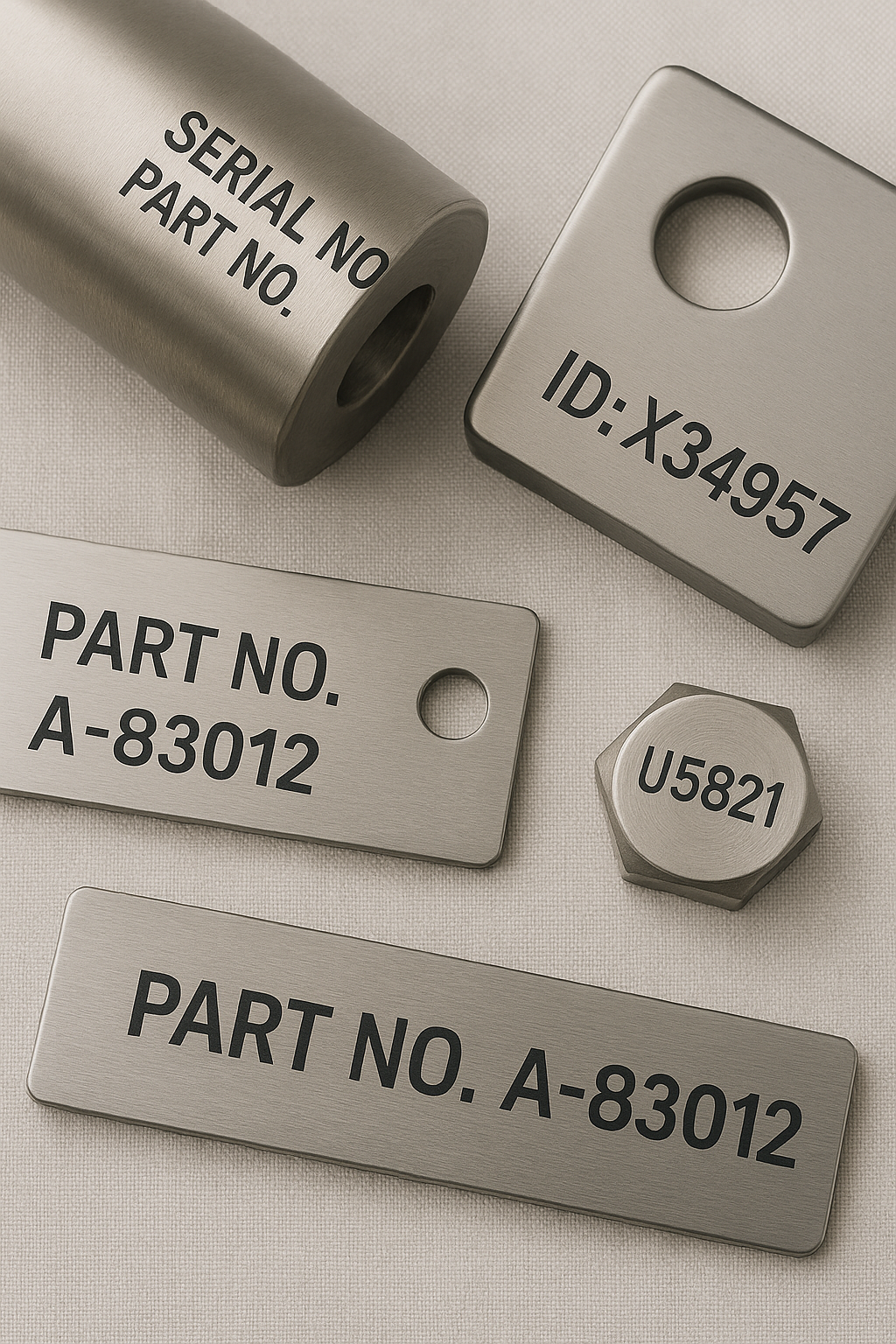 Laser engraved industrial nameplate