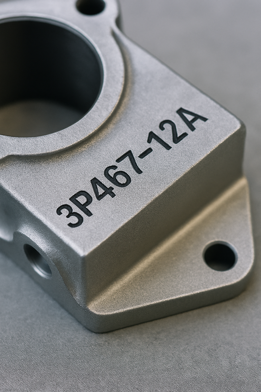 Laser marked small industrial component